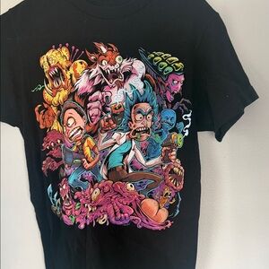 Rick & Morty Graphic Black Tee Print